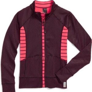 Zella Girl Defender Zip Up Black Pink Jacket L